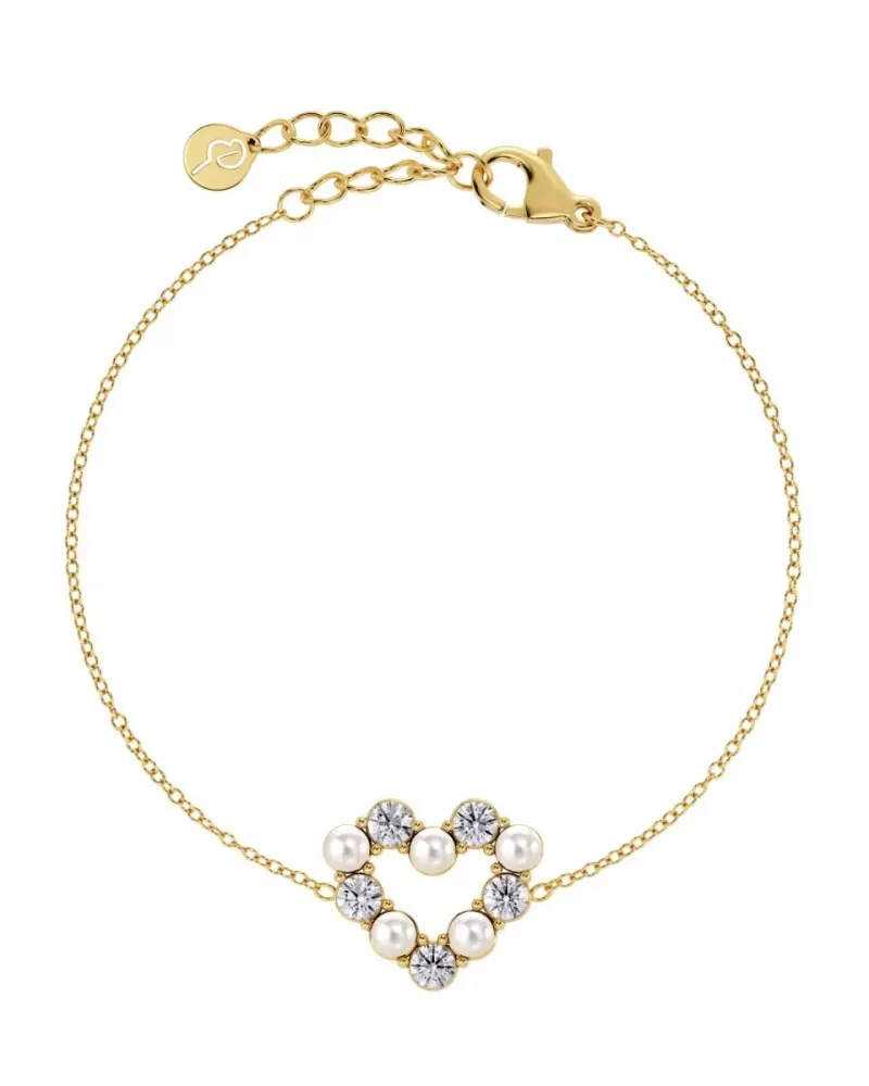 Affinity Pearl Heart Bracelet Gold