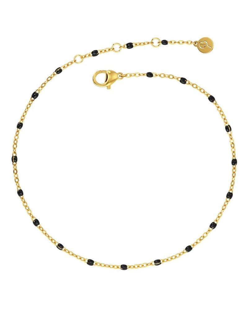 Perlina Chain Anklet Black Gold