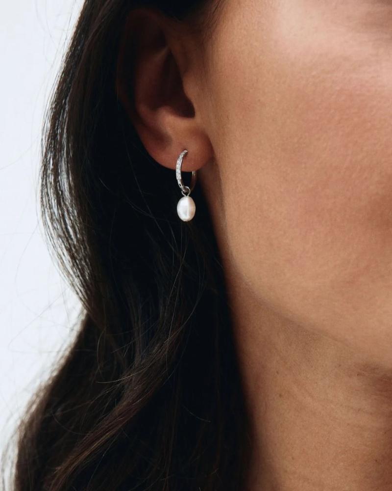 Perla Hoops Sparkle steel