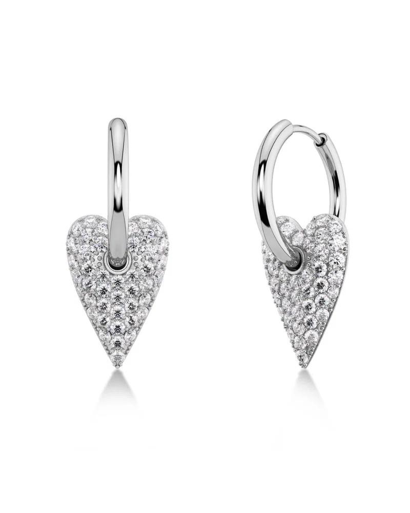 Amore Sparkle Hoops L Silver