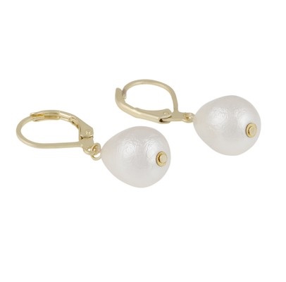 Jackie silk hook ear g/white