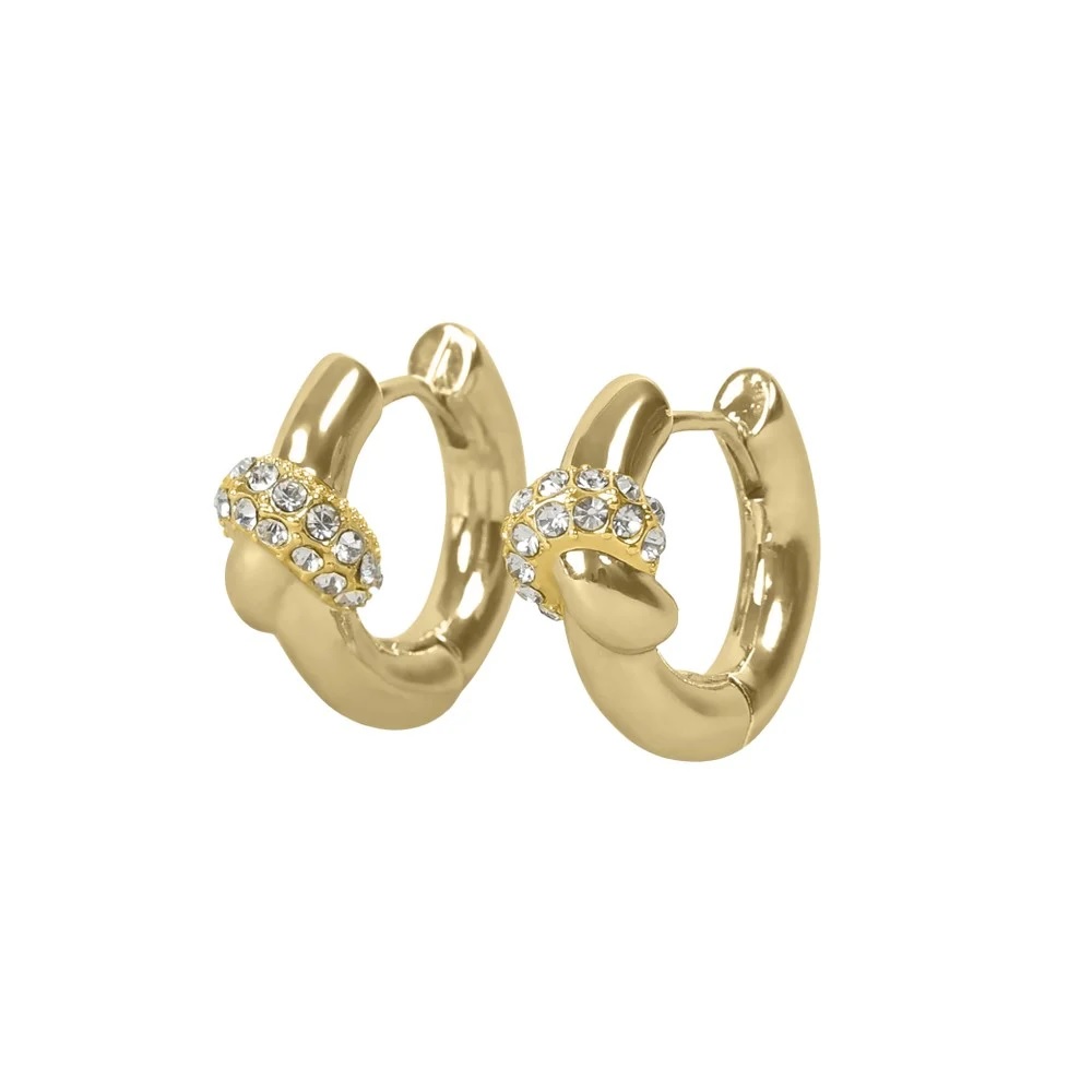 Everly chunky knot crystal ring ear g/clear