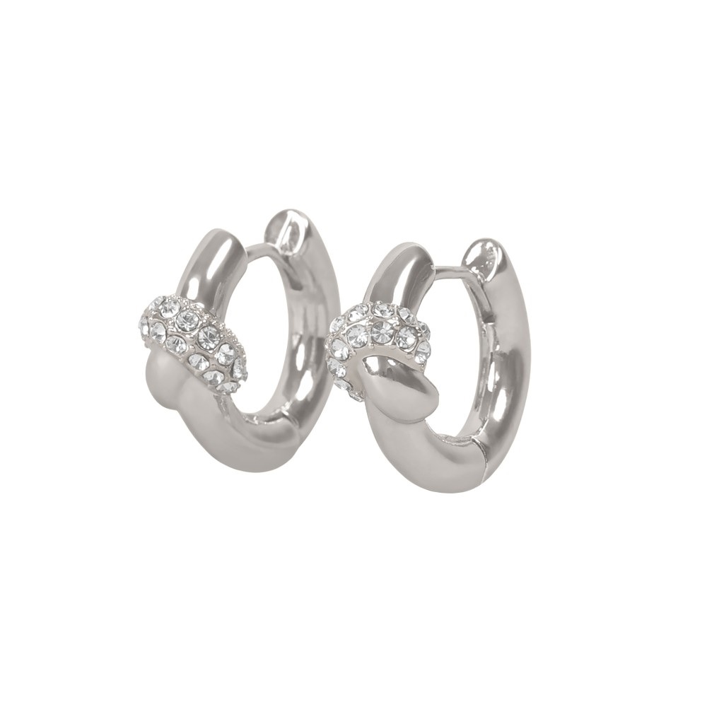 Everly chunky knot crystal ring ear s/clear