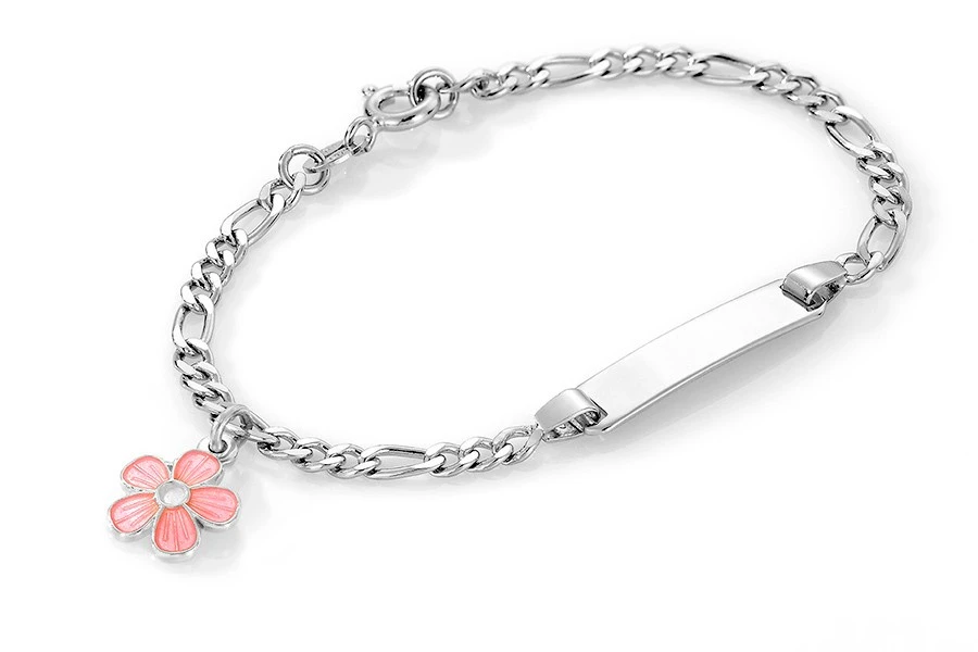 ID-armband rosa blomma