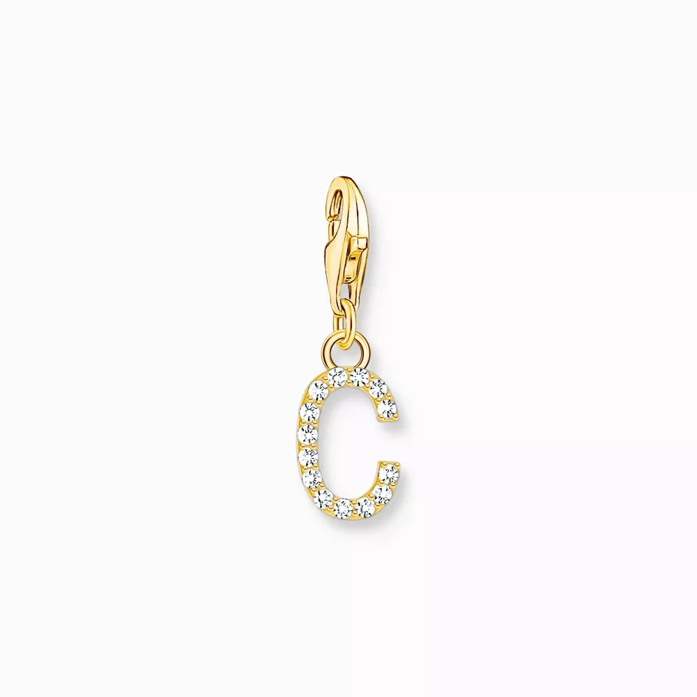 Thomas Sabo guldpläterad charm bokstav med stenar C