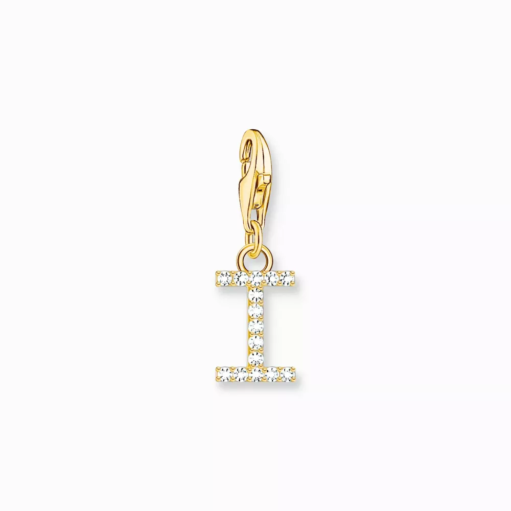 Thomas Sabo guldpläterad charm bokstav med stenar I