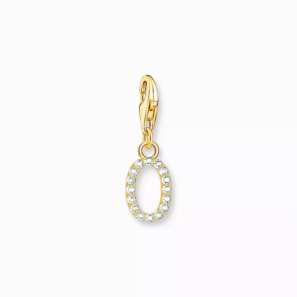 Thomas Sabo guldpläterad charm bokstav med stenar O