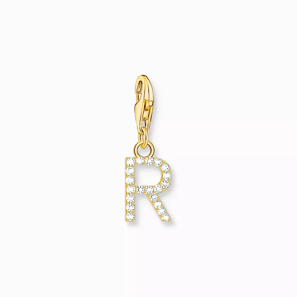 Thomas Sabo guldpläterad charm bokstav med stenar R
