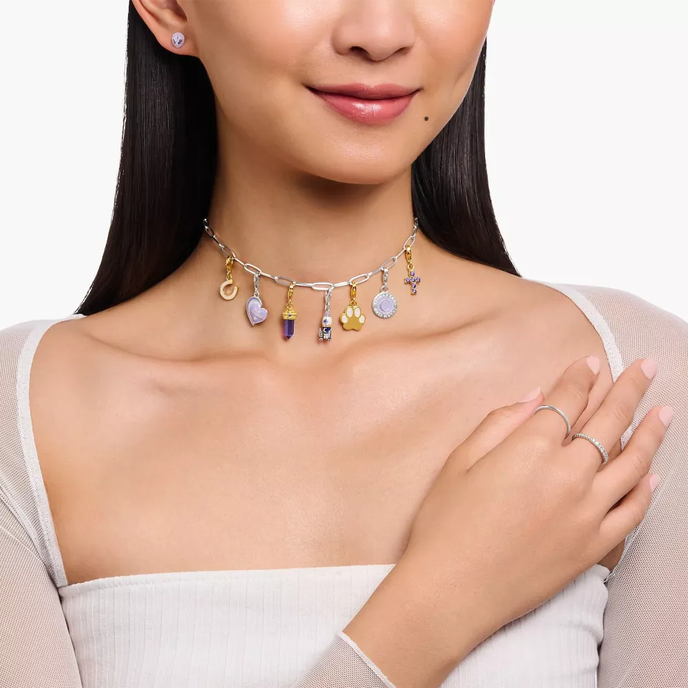 Thomas Sabo charm raket med emalj och stenar