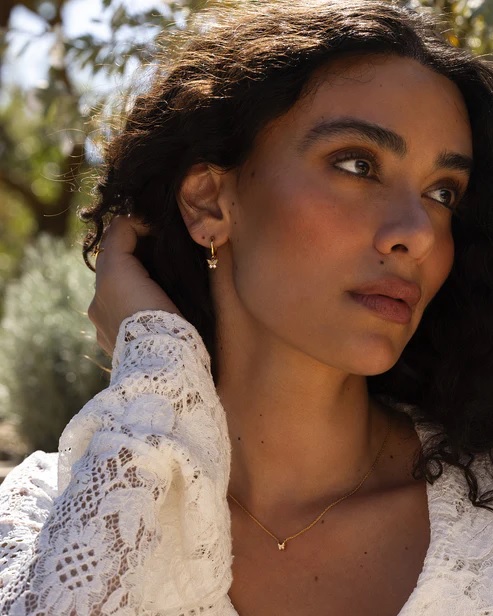 BUTTERFLY gold hoops