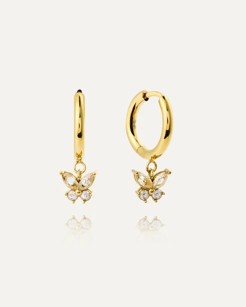 BUTTERFLY gold hoops