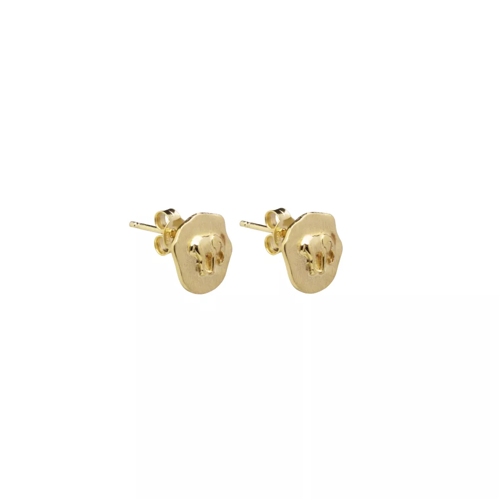 Community of Glory Letters Elephant Stud Ear Gold