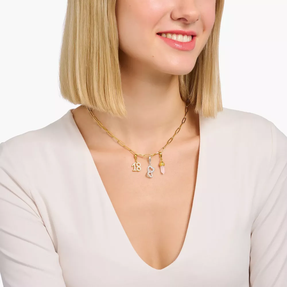 Thomas Sabo guldpläterad charm 18 cz