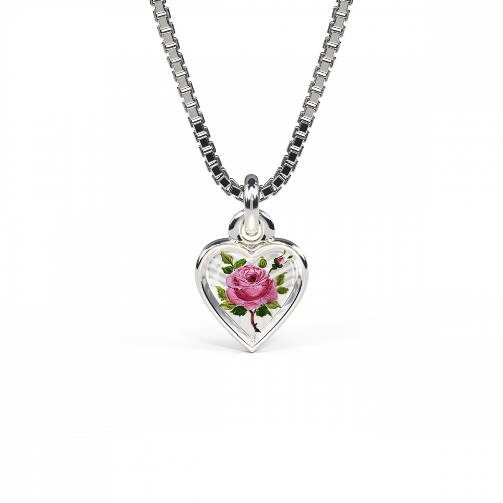 Halsband handmålad ros