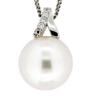 Hänge 18k 0,015ct w/si Pärla