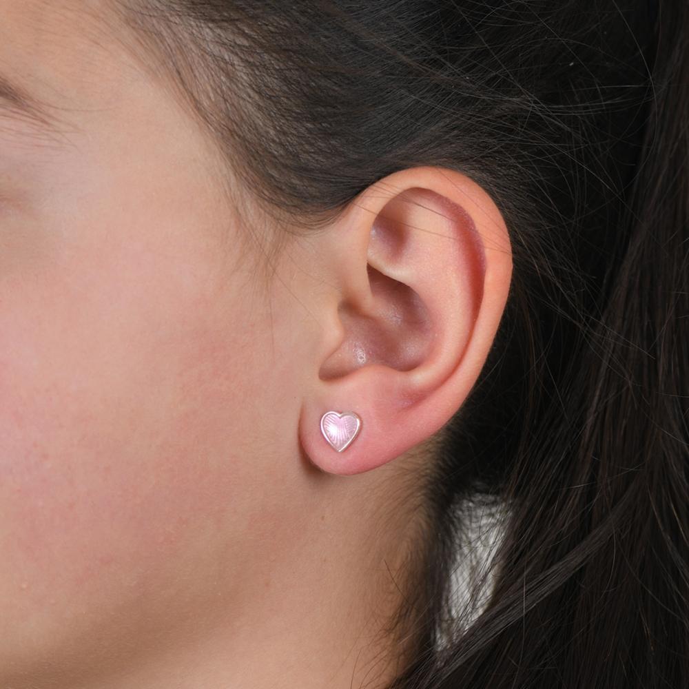 Pia&Per örhänge rosa hjärtan 925s