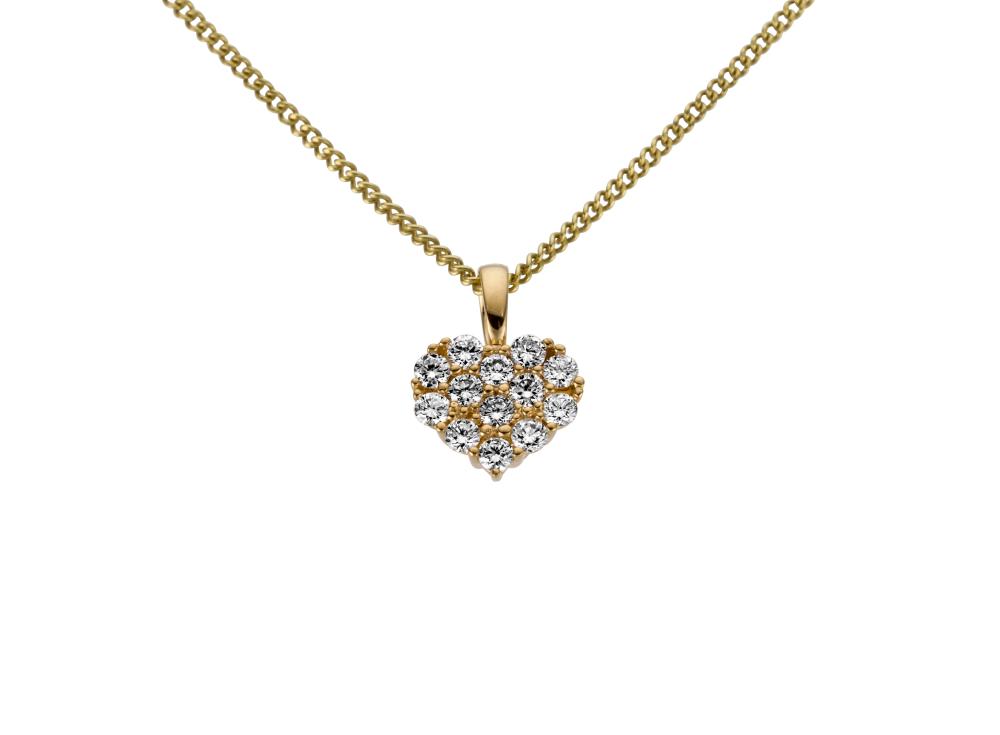 Hänge hjärta 18k 0,18ct w/si