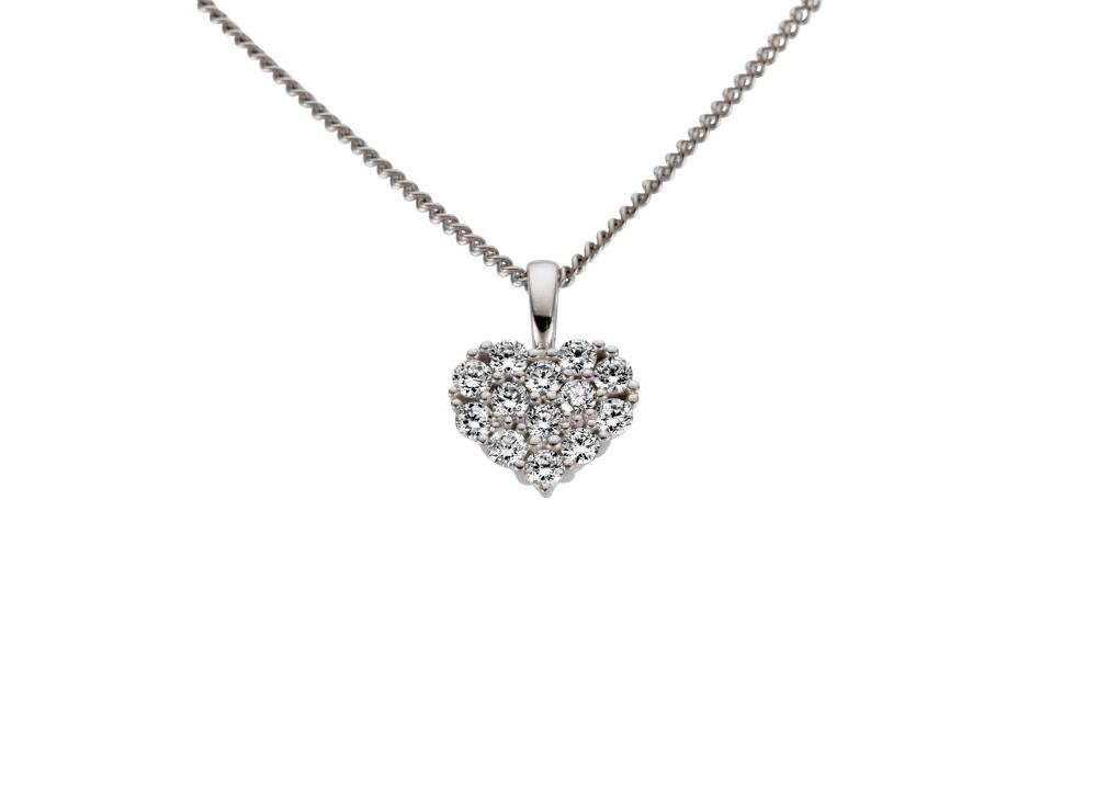 Hänge hjärta 18k vitguld 0,18ct w/si