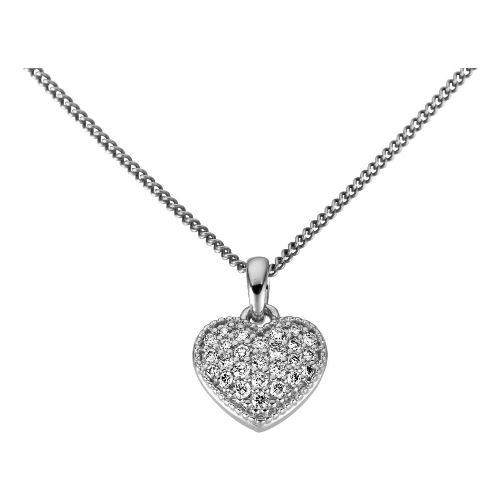 Hänge hjärta 18k vitguld 0,10ct w/si