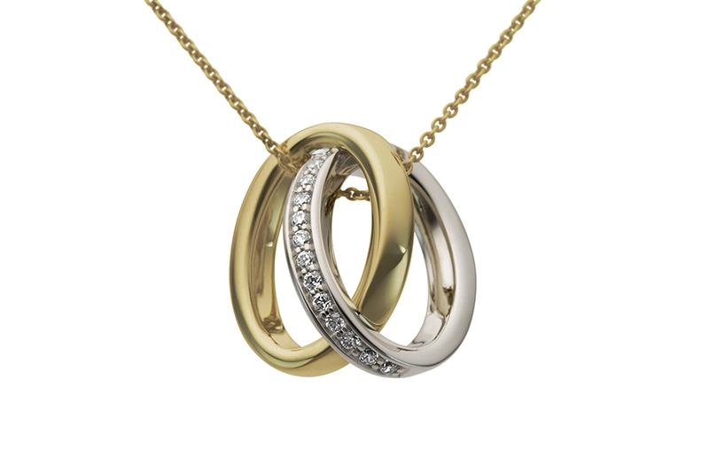 Hänge 18k r/v guld 0,05ct w/si