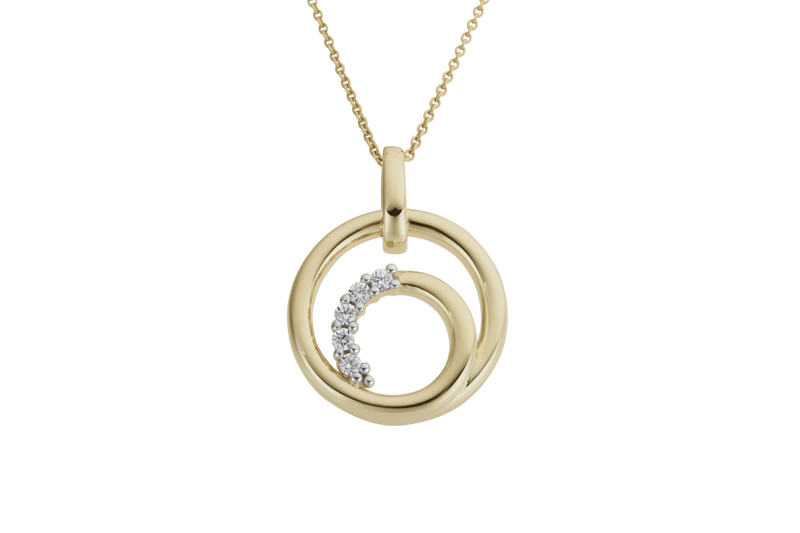 Hänge 0,06ct w/si 18k guld