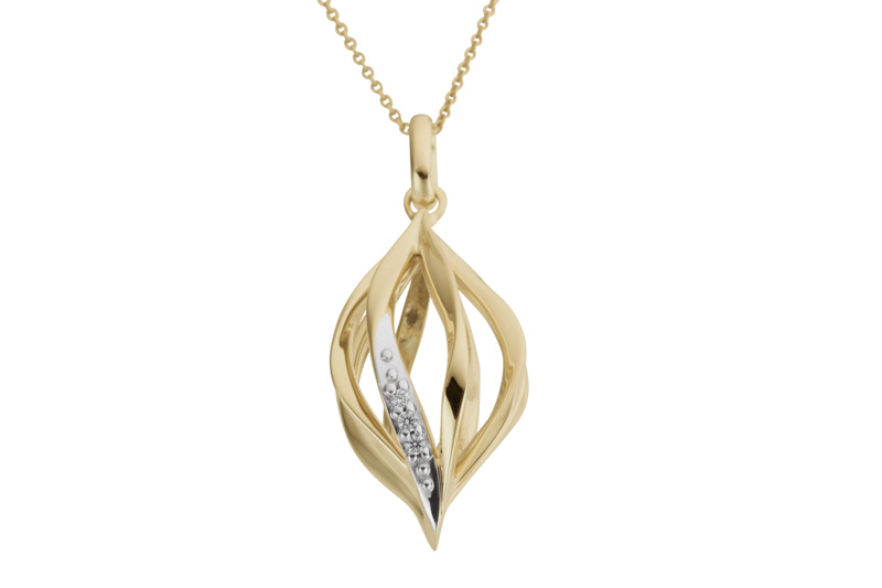 Hänge 0,04ct w/si 18k guld