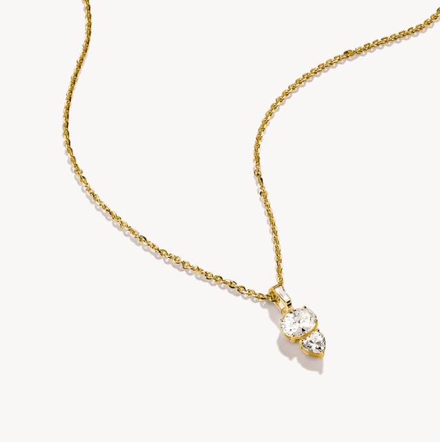 HALSBAND ZIRKONIA OVAL HJÄRTA 18K GULDPLÄTERING
