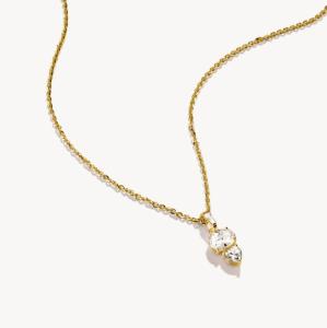 HALSBAND ZIRKONIA OVAL HJÄRTA 18K GULDPLÄTERING