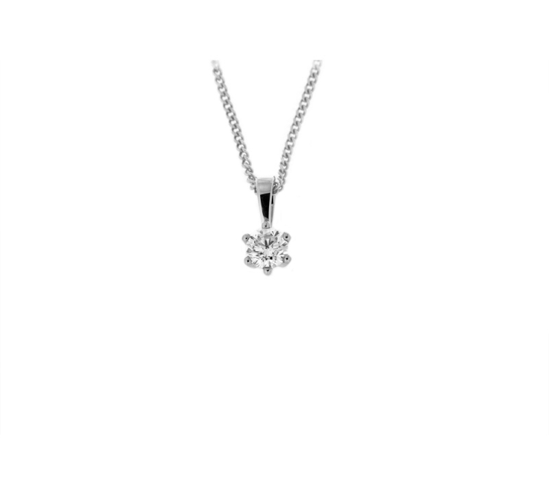 Enstens hänge 0,15ct 18k vitguld