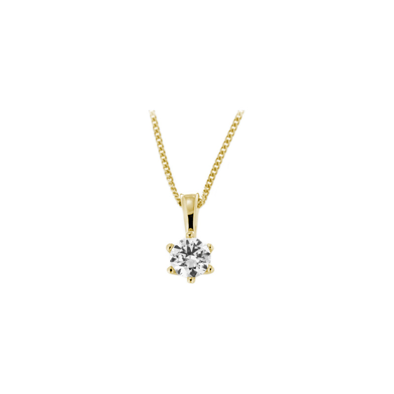 1-Stens hänge 0,33ct w/si 18k guld