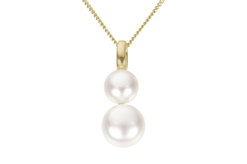 Hänge 18k guld 2st pärlor