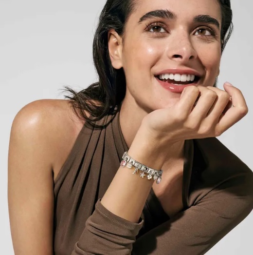 Nomination Classic länk, heart cut light blue cz