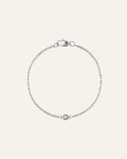 THIN DIAMOND Silver bracelet medium