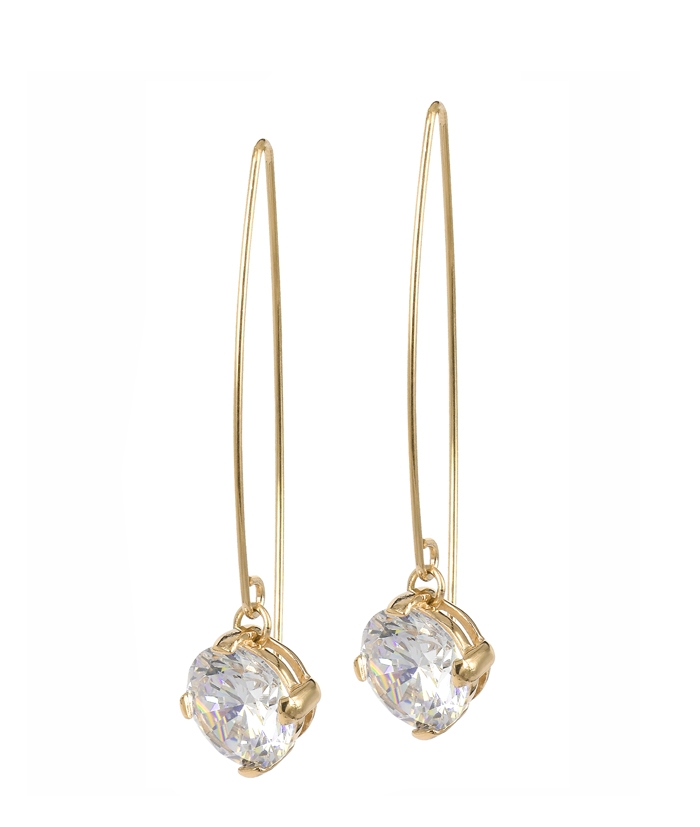 FRIDA long earrings gold crystal