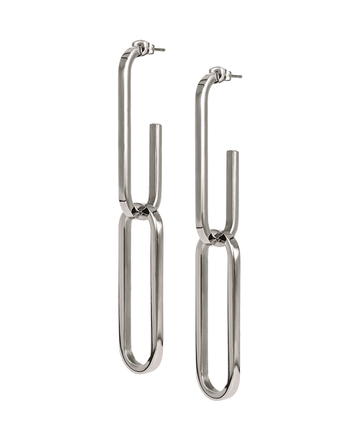 CHANIA Long Earrings Steel