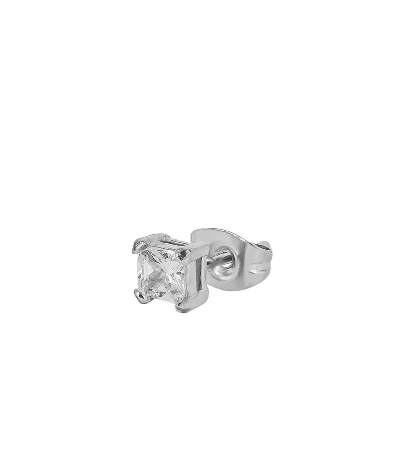 KIM Earrings 4mm Steel/Crystal