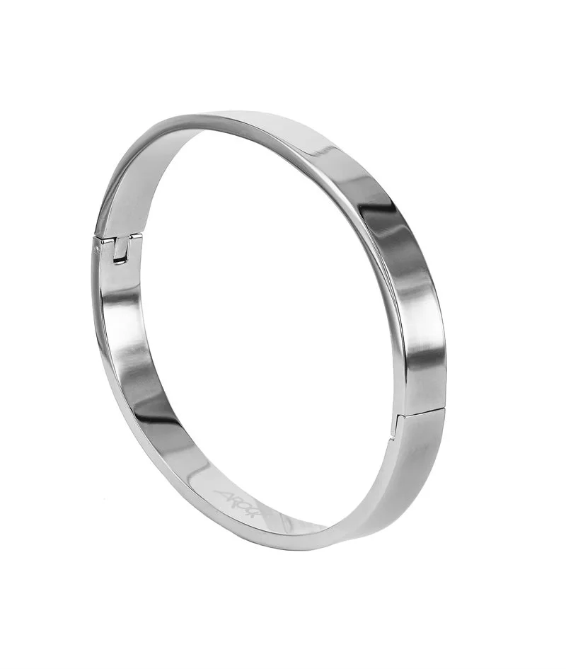 WALTER Wide bracelet shiny steel