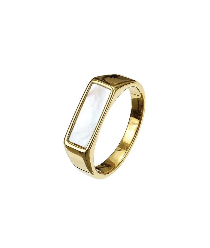 COLE Ring gold/shell strl M