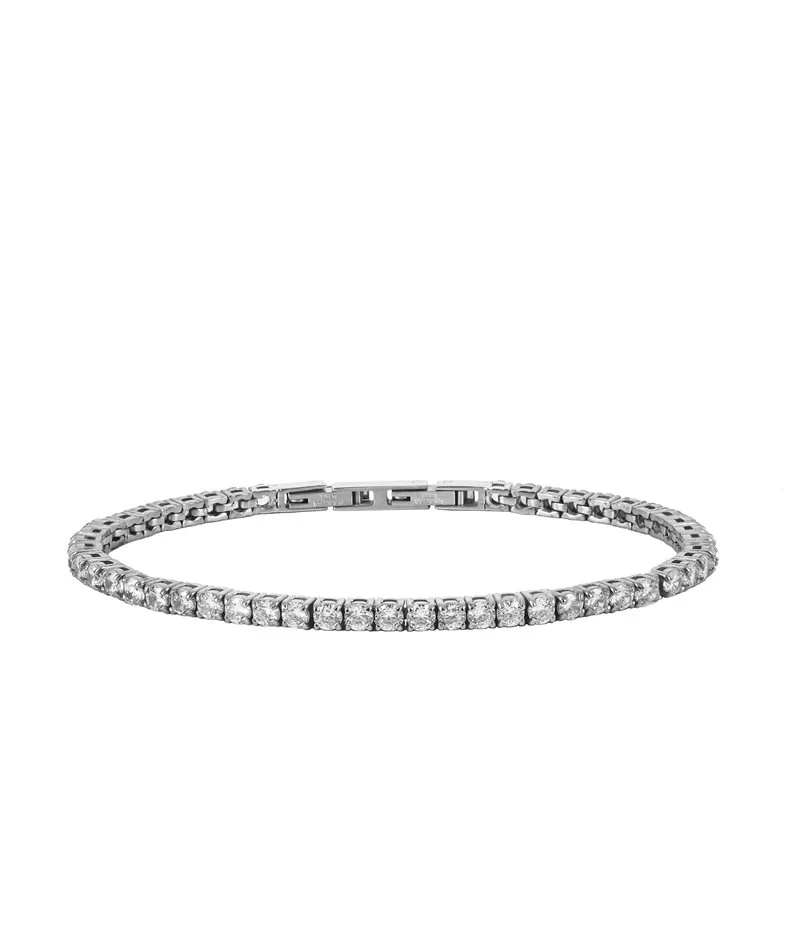 GLIMRA Bracelet 3mm steel/crystal