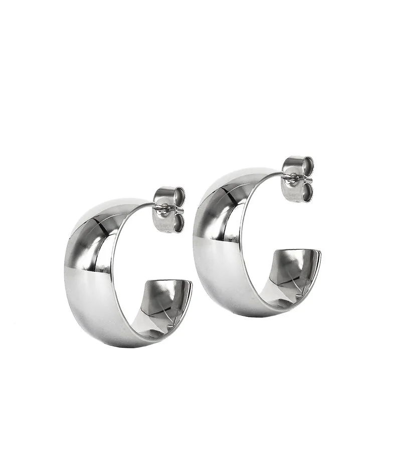 KLARA Wide Earrings 20mm Steel