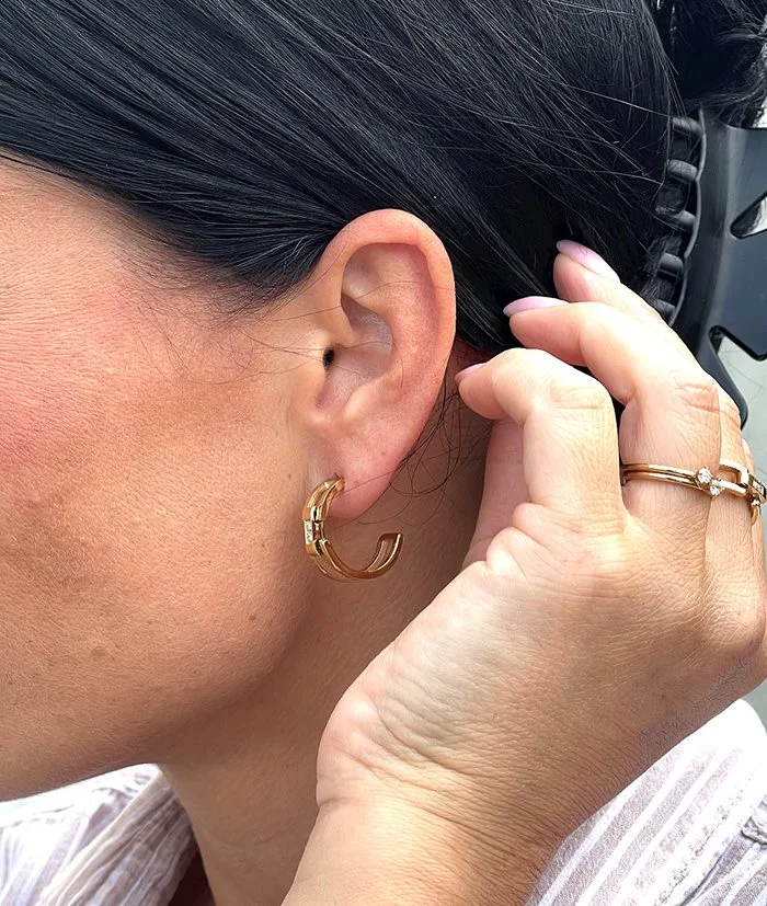 CHERRIE Crystal earrings steel