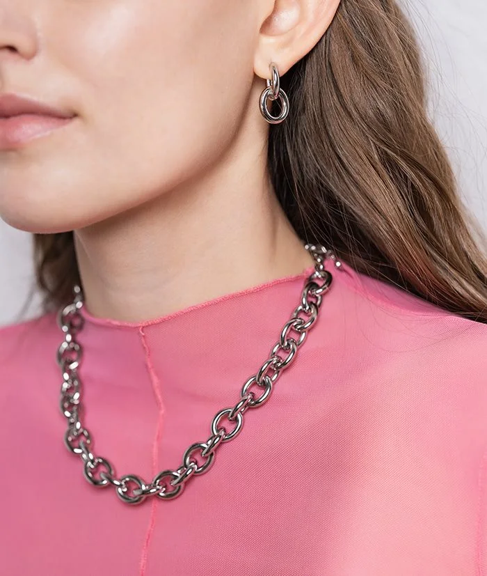 RUBY Earrings Steel/gold