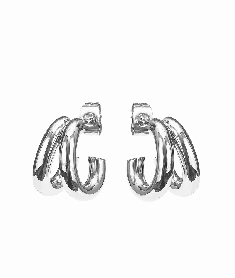 RUBY Double earrings steel