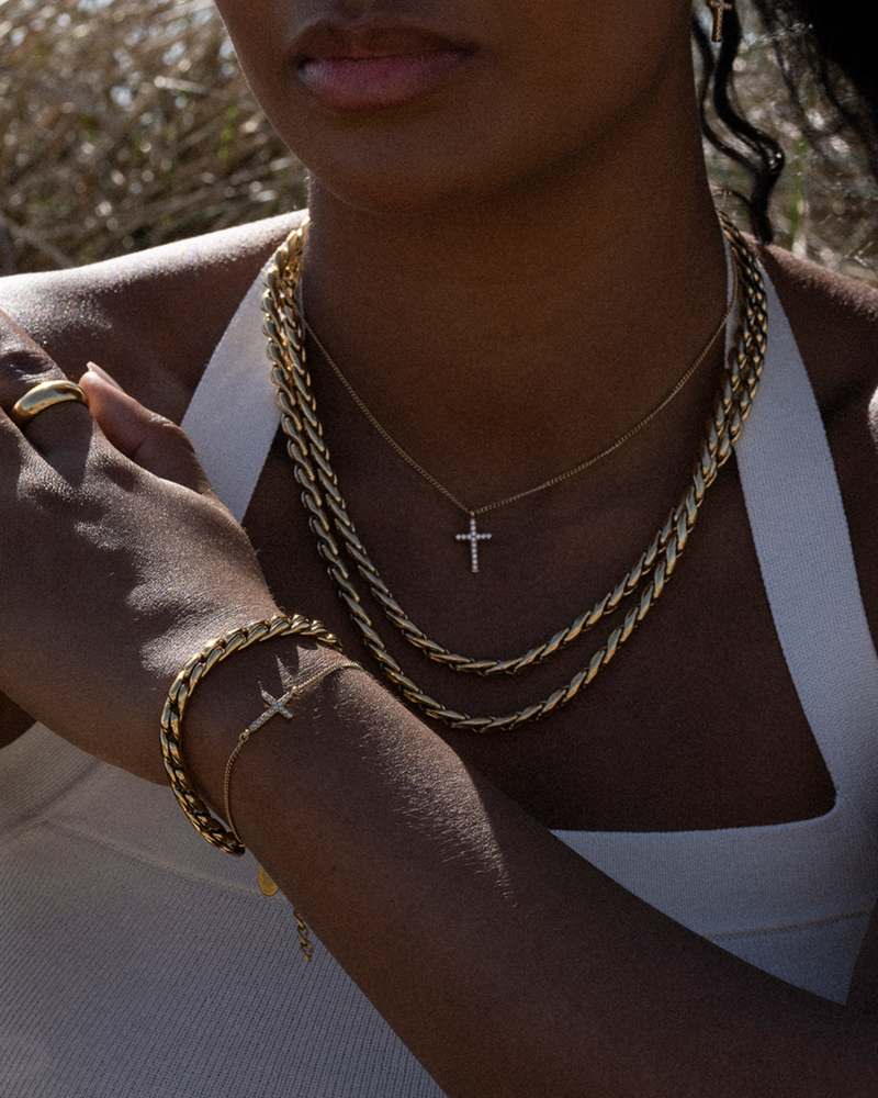 CROSS crystal necklace steel