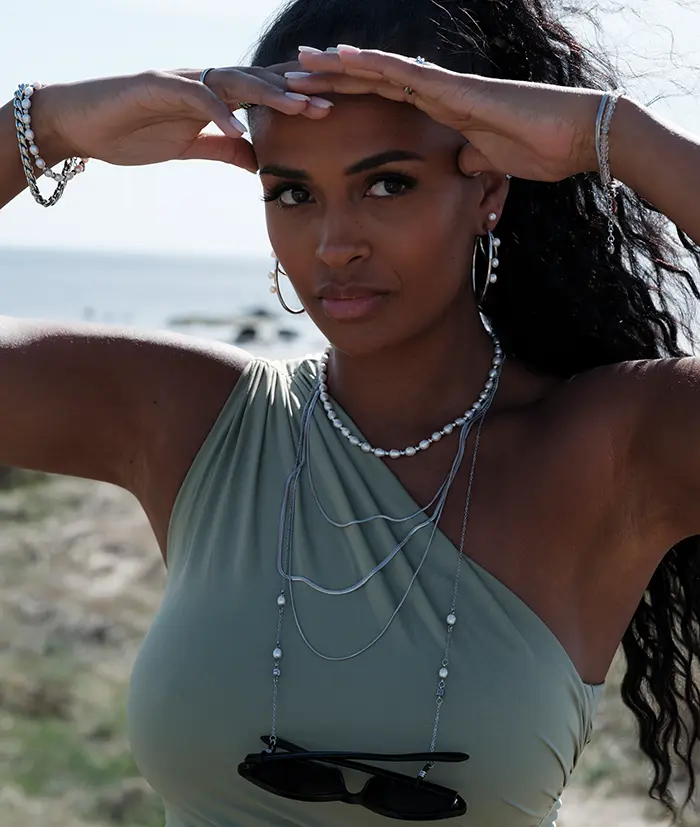 FIONA long necklace steel