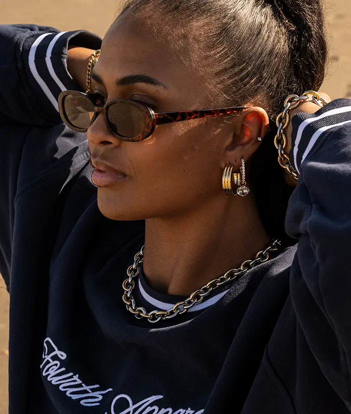 FRIDA Hoop earrings gold/crystal