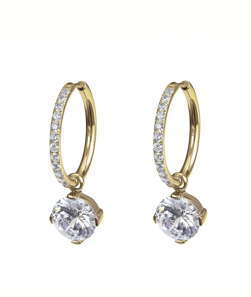 FRIDA Hoop earrings gold/crystal