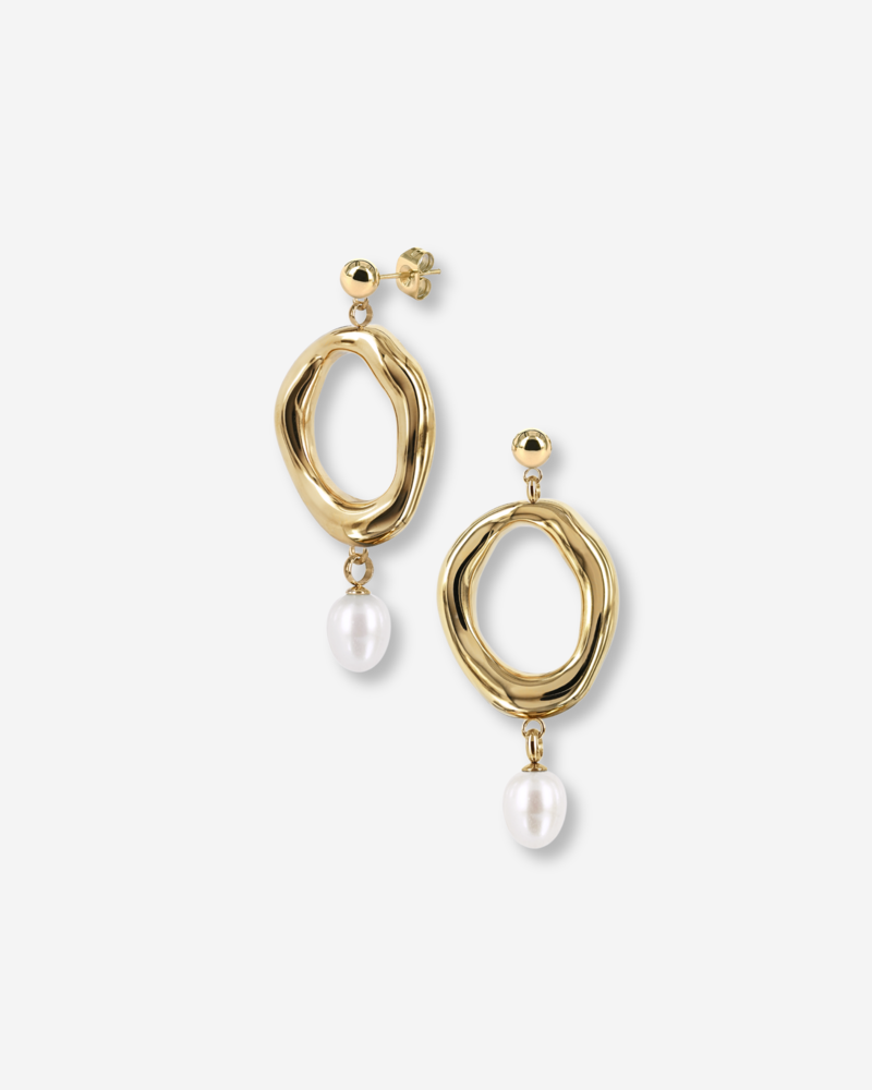 ANGELINA pearl earrings gold