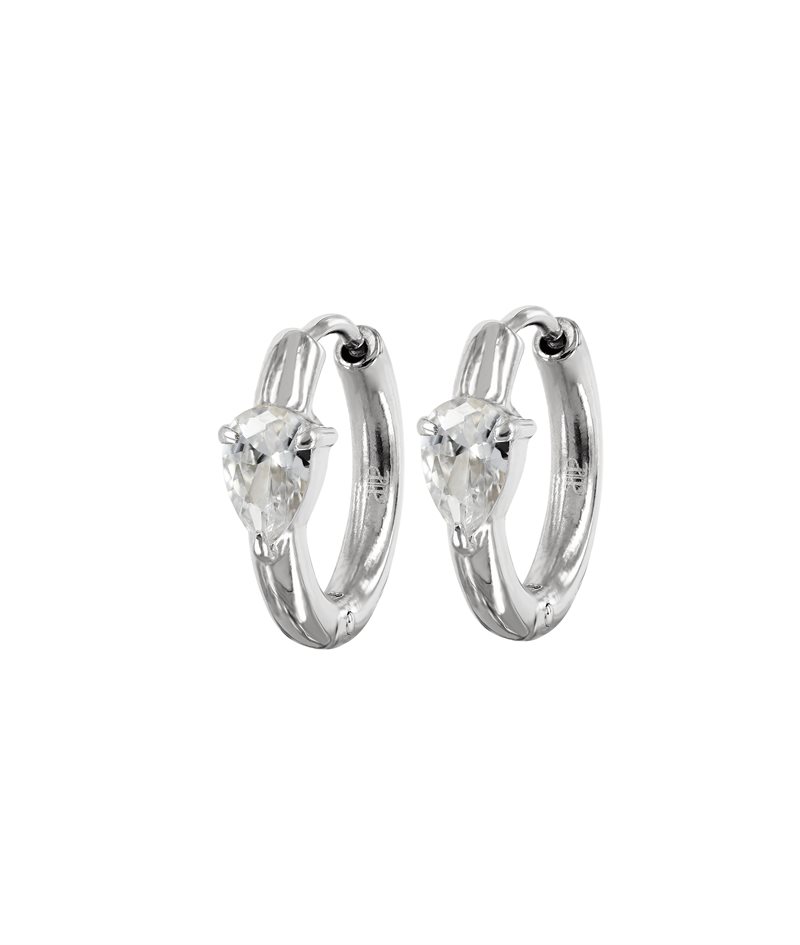 Drop crystal hoops steel