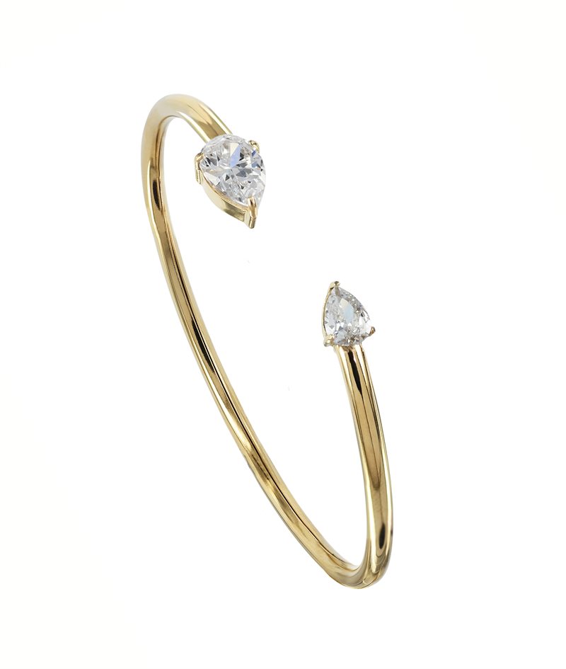 DROP Crystal bangle gold